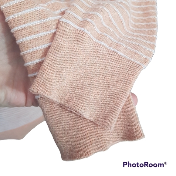 Peyton Primrose lightweight open front striped cotton cardigan with pockets. - Picture 5 of 10